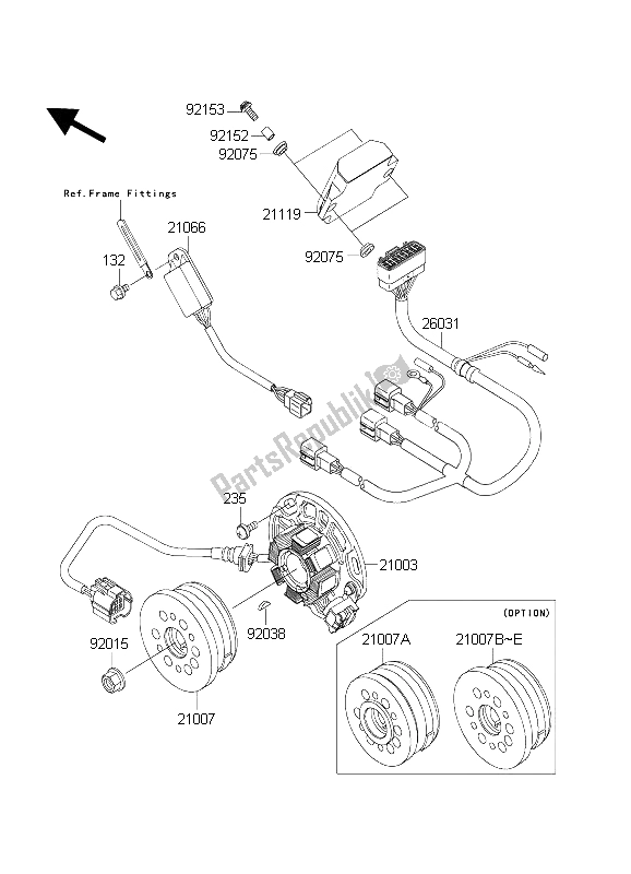 Toutes les pièces pour le Générateur du Kawasaki KX 250 2004