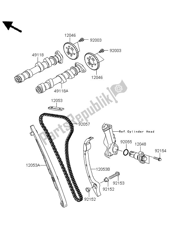 Tutte le parti per il Albero A Camme E Tenditore del Kawasaki Versys 650 2012