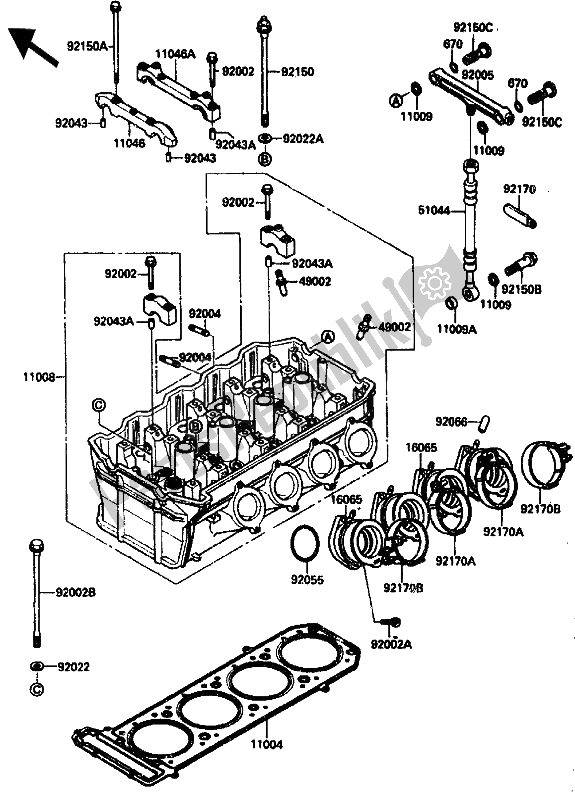 Todas las partes para Cabeza De Cilindro de Kawasaki ZX 10 1000 1990