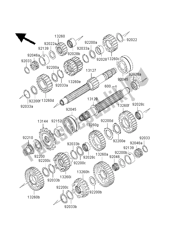 All parts for the Transmission of the Kawasaki Ninja ZX 9R 900 2003