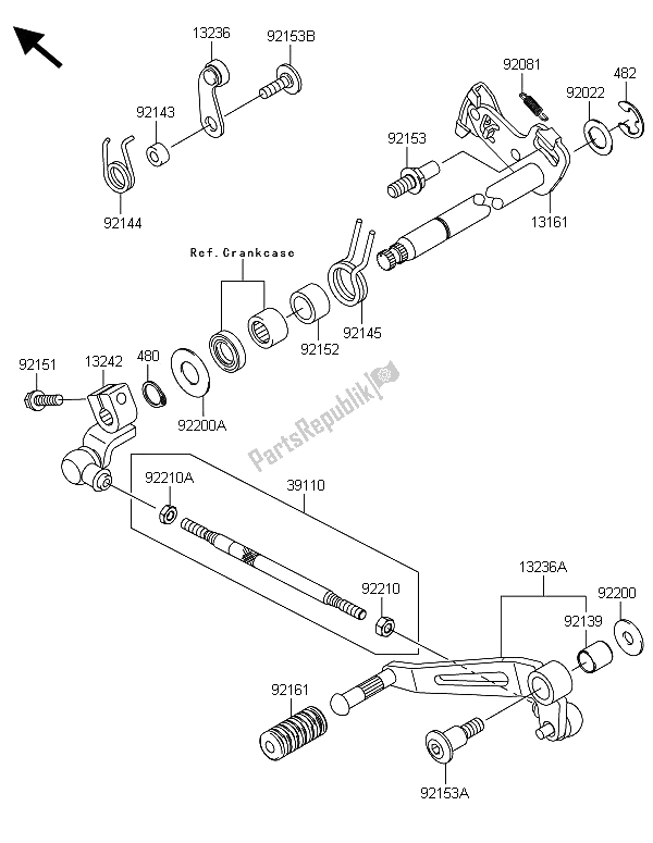 Todas las partes para Mecanismo De Cambio De Marcha de Kawasaki Z 1000 ABS 2013