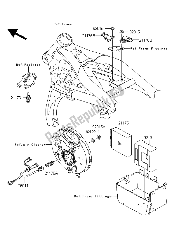 All parts for the Fuel Injection of the Kawasaki VN 1600 Mean Streak 2004