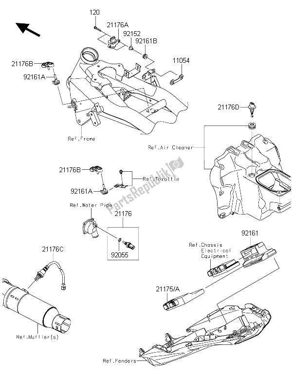 All parts for the Fuel Injection of the Kawasaki Z 800 ABS 2015