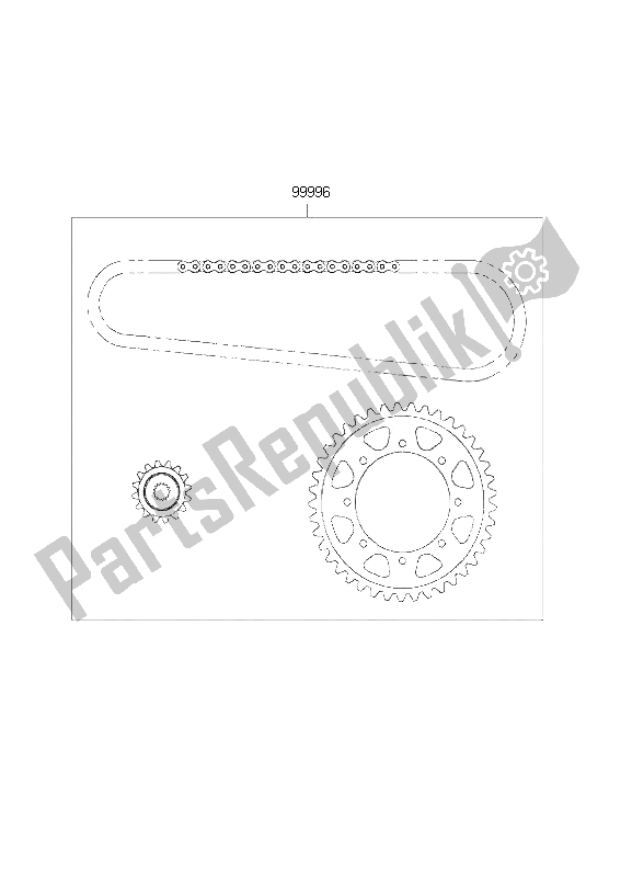 Alle onderdelen voor de Kettingset van de Kawasaki KLE 500 2001