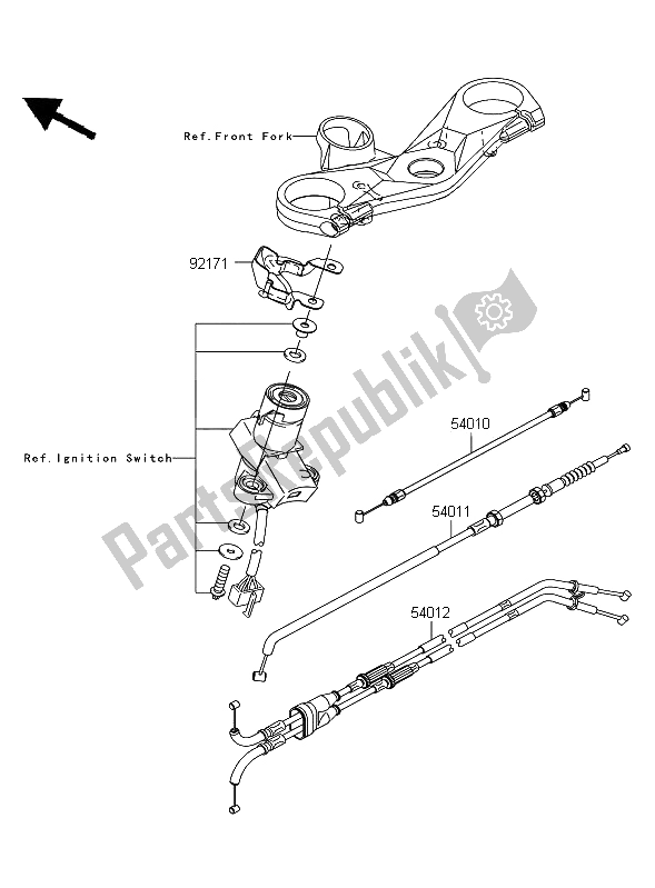 Todas as partes de Cabos do Kawasaki Ninja ZX 10R 1000 2009