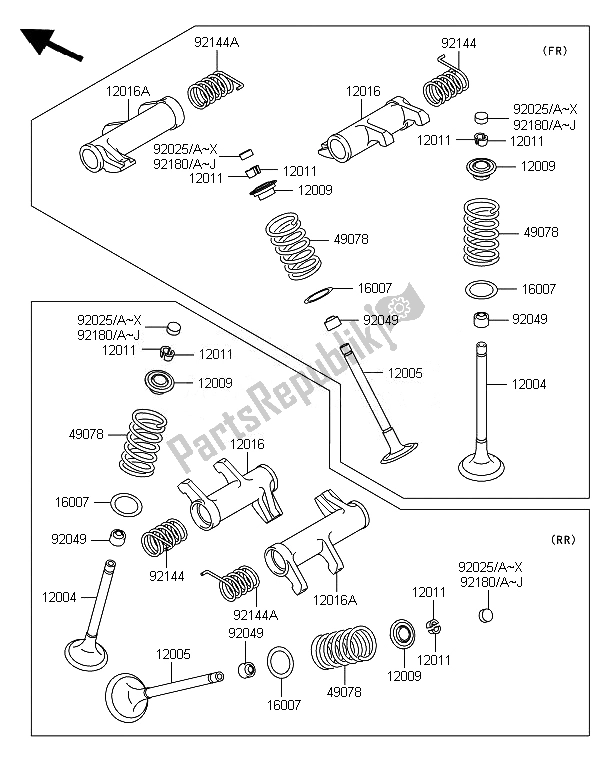 Toutes les pièces pour le Valve (s) du Kawasaki VN 900 Custom 2014