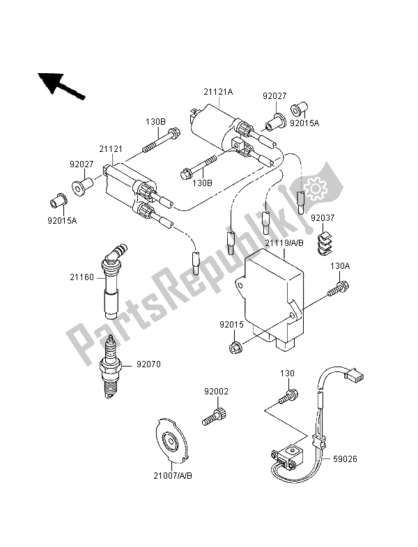 All parts for the Ignition System of the Kawasaki ZZR 600 1995