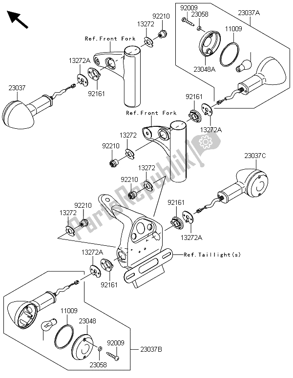 Tutte le parti per il Indicatori Di Direzione del Kawasaki W 800 2013