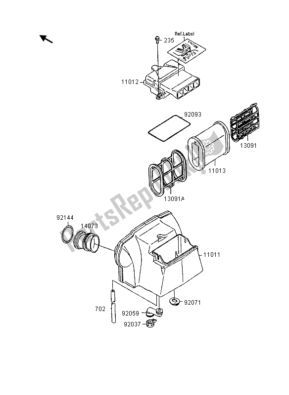 Tutte le parti per il Filtro Dell'aria del Kawasaki GPX 600R 1995