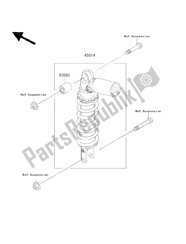 Toutes les pièces pour le Amortisseur du Kawasaki Ninja ZX 6R 600 2002