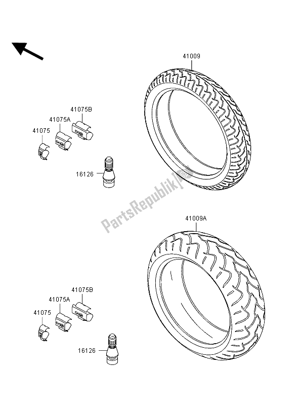 All parts for the Tires of the Kawasaki Ninja ZX 12R 1200 2002