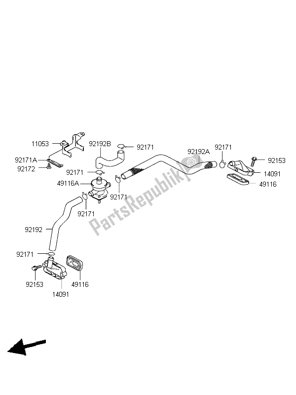 All parts for the Second Air of the Kawasaki KLV 1000 2004