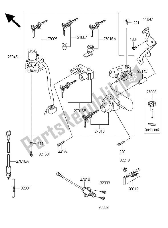 Tutte le parti per il Interruttore Di Accensione del Kawasaki ZZR 600 2006