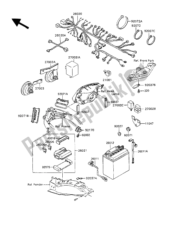 All parts for the Electrical Equipment of the Kawasaki ZZ R 1100 1991