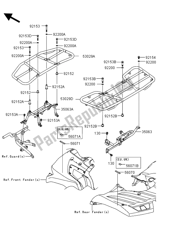 All parts for the Carrier(s) of the Kawasaki KVF 750 4X4 EPS 2013