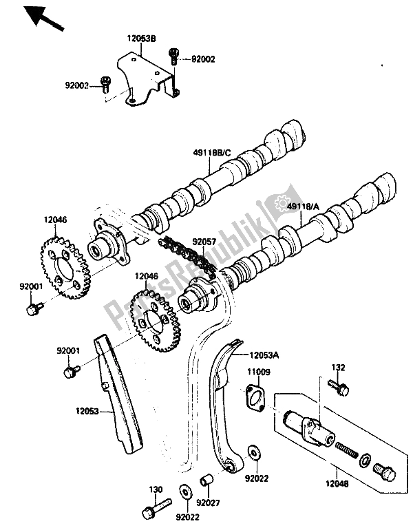 Wszystkie części do Wa? Ek Rozrz? Du I Napinacz Kawasaki ZX 10 1000 1990