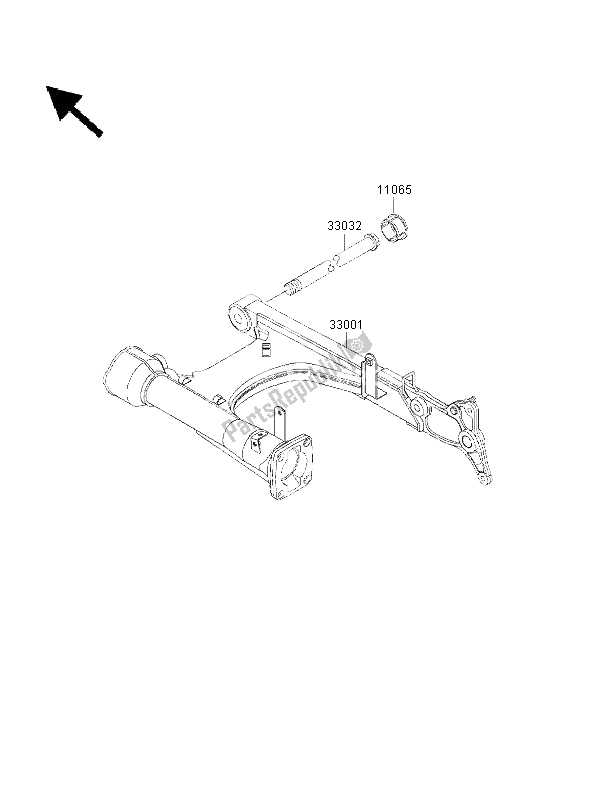 All parts for the Swingarm of the Kawasaki VN 1500 Drifter 2001