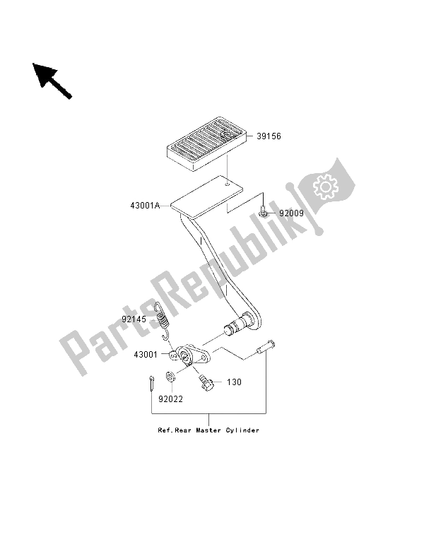 Tutte le parti per il Pedale Del Freno del Kawasaki VN 1500 Classic Tourer FI 2001