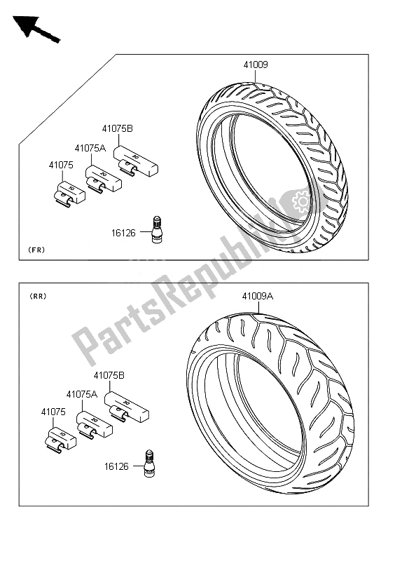 Toutes les pièces pour le Pneus du Kawasaki Z 750 ABS 2007