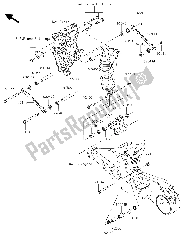 Todas las partes para Suspensión Y Amortiguador de Kawasaki Ninja H2R 1000 2015