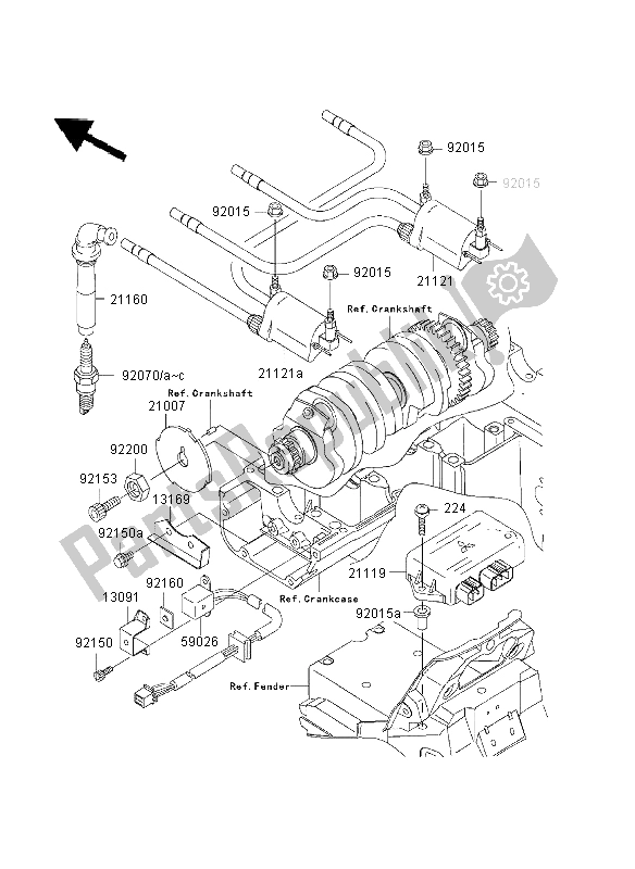 All parts for the Ignition System of the Kawasaki ZRX 1200 2003