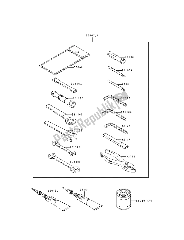 Toutes les pièces pour le Outils Propriétaires du Kawasaki KLE 500 1991