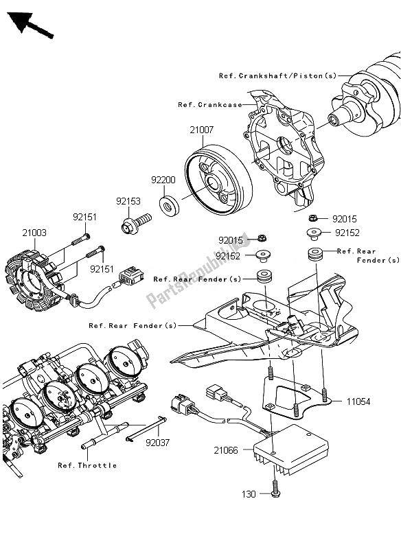 Wszystkie części do Generator Kawasaki Ninja ZX 6R 600 2007