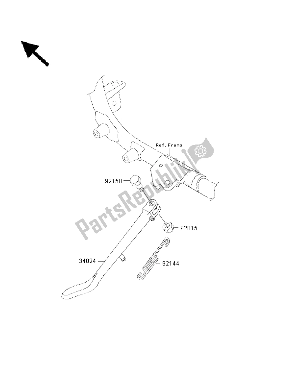 All parts for the Stand of the Kawasaki VN 1500 Drifter 2001