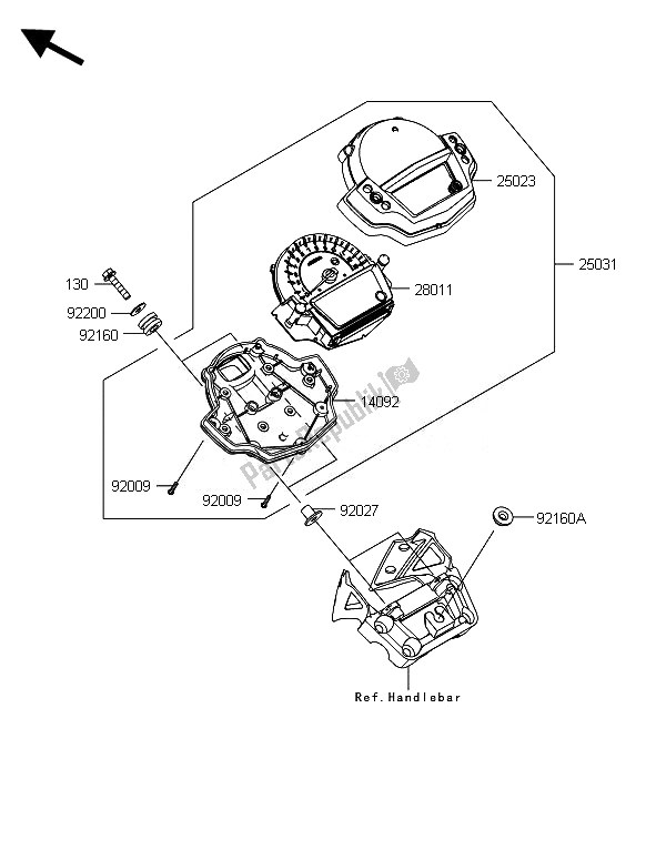 Tutte le parti per il Meter (s) del Kawasaki ER 6N 650 2014