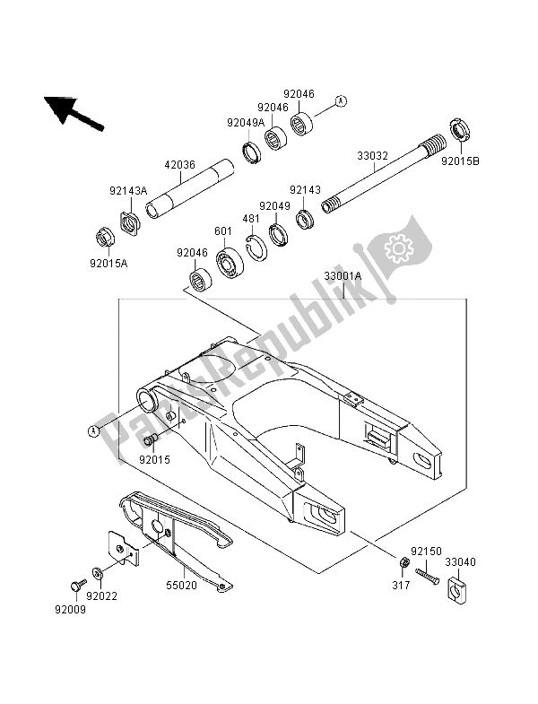 Todas las partes para Basculante de Kawasaki Ninja ZX 9R 900 1995