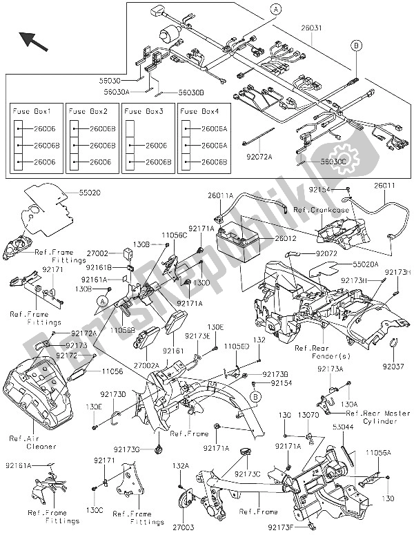 All parts for the Chassis Electrical Equipment of the Kawasaki Vulcan S 650 2016