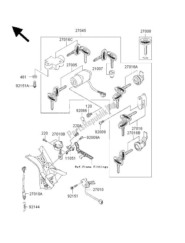 Todas as partes de Chave De Ignição do Kawasaki VN 1500 Classic Tourer FI 2002