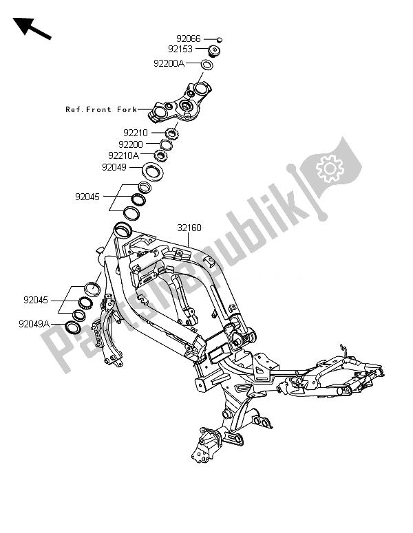 Todas las partes para Marco de Kawasaki ER 6N ABS 650 2014