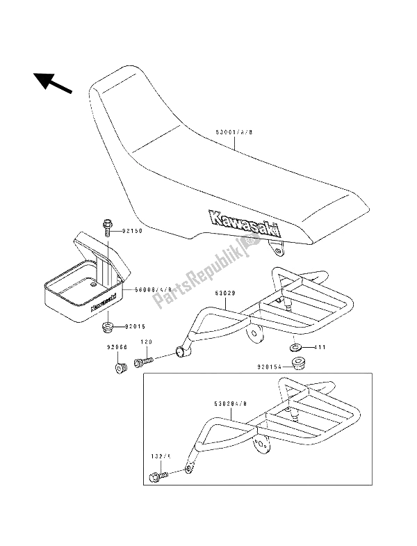 All parts for the Seat of the Kawasaki KLX 250 1994