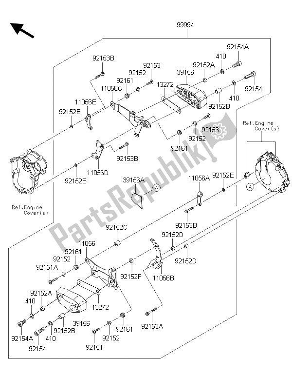 All parts for the Accessory (engine Guard) of the Kawasaki Ninja ZX 6R ABS 600 2015