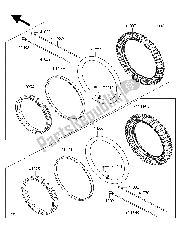 Tutte le parti per il Pneumatici del Kawasaki KLX 110 2009