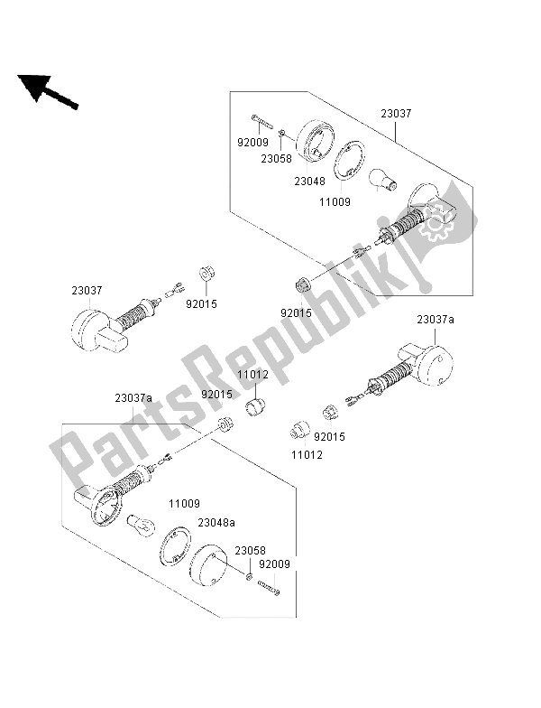 All parts for the Turn Signals of the Kawasaki KMX 125 1999