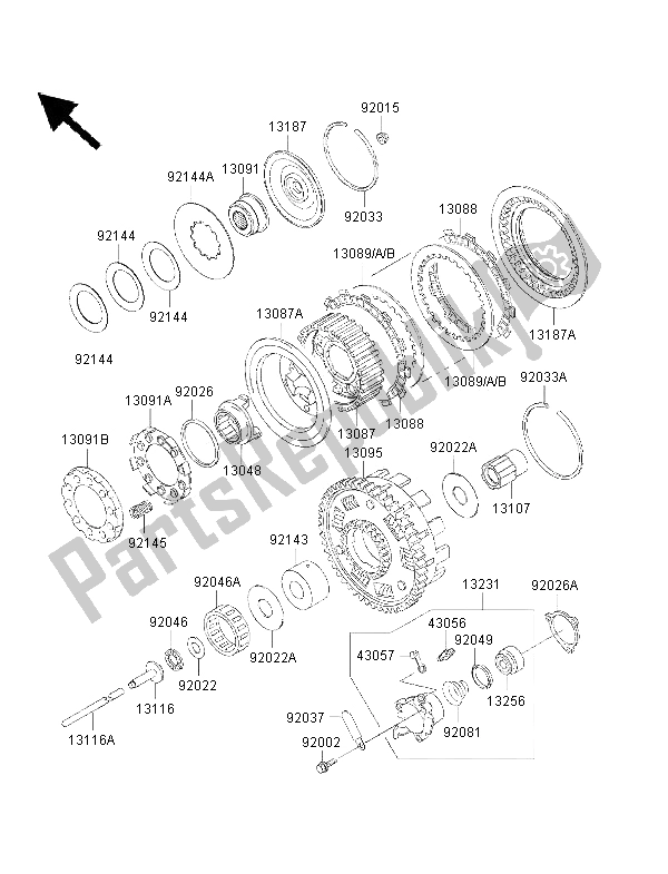 Tutte le parti per il Frizione del Kawasaki VN 1500 Classic FI 2002