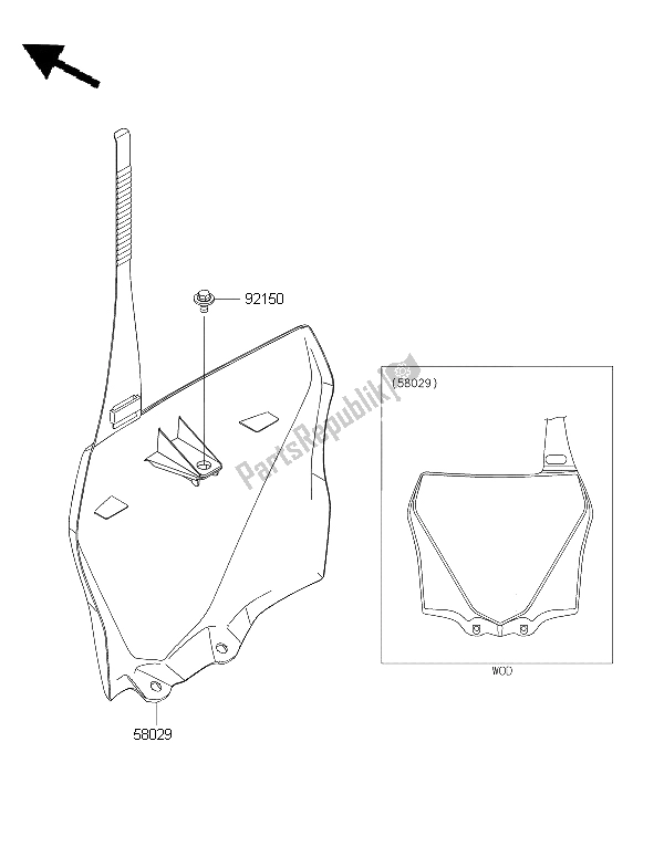 Alle onderdelen voor de Accessoire van de Kawasaki KX 85 LW 2015