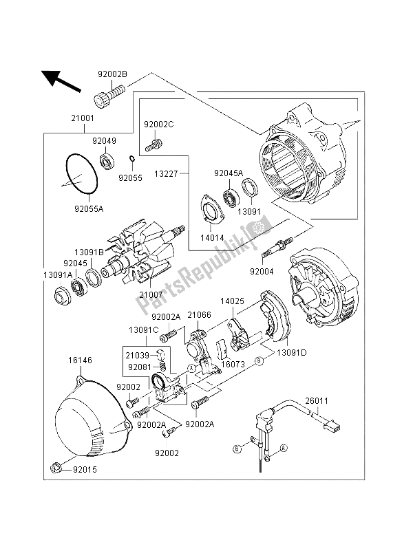 Alle onderdelen voor de Generator van de Kawasaki ZZ R 1100 1998