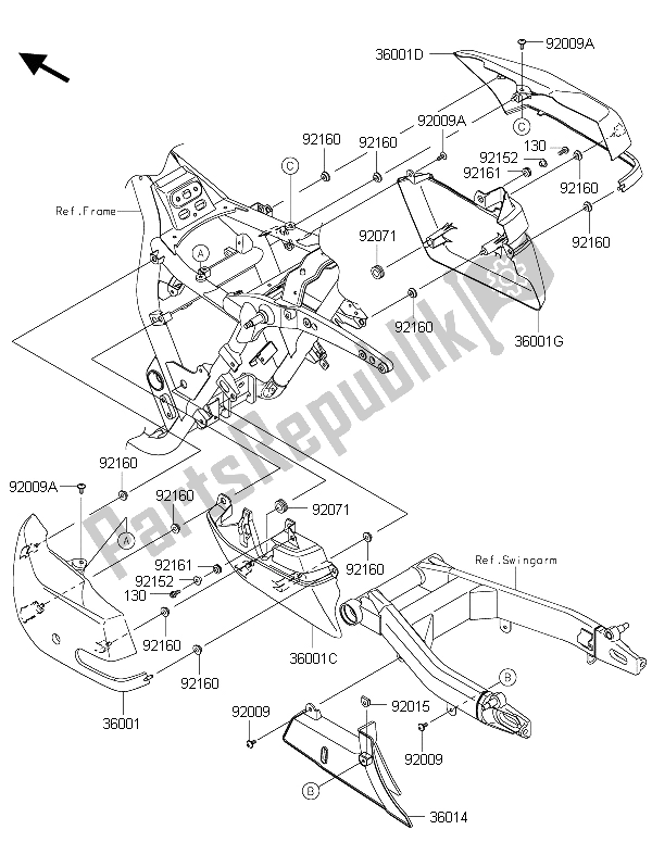 All parts for the Side Covers & Chain Cover of the Kawasaki Vulcan 1700 Voyager ABS 2015