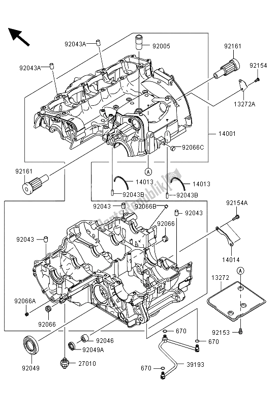 Toutes les pièces pour le Carter du Kawasaki Z 1000 SX 2013