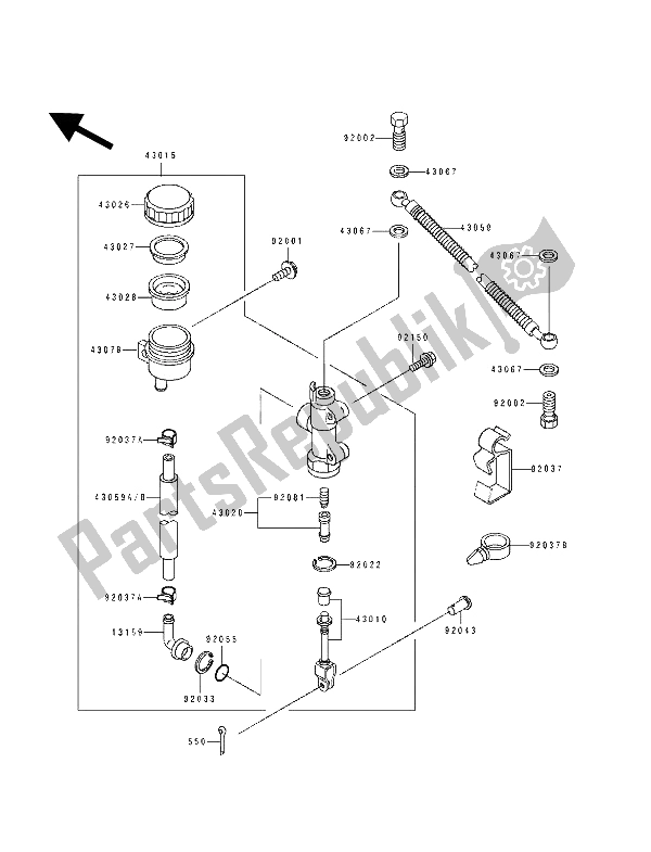 Wszystkie części do Tylny Cylinder G?ówny Kawasaki GPX 250R 1992