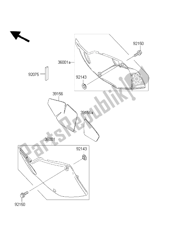 Alle onderdelen voor de Zijpanelen van de Kawasaki KLX 300R 1998