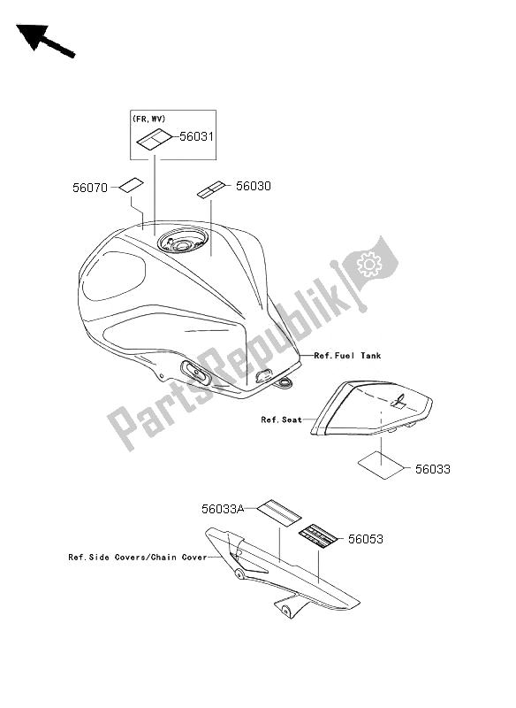 All parts for the Labels of the Kawasaki Z 1000 ABS 2007