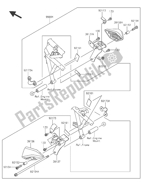 Tutte le parti per il Accessorio (cursore Del Motore) del Kawasaki Ninja 250 SL 2016