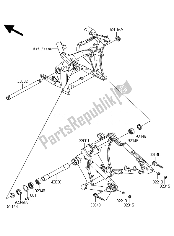 Toutes les pièces pour le Bras Oscillant du Kawasaki VN 2000 Classic 2010