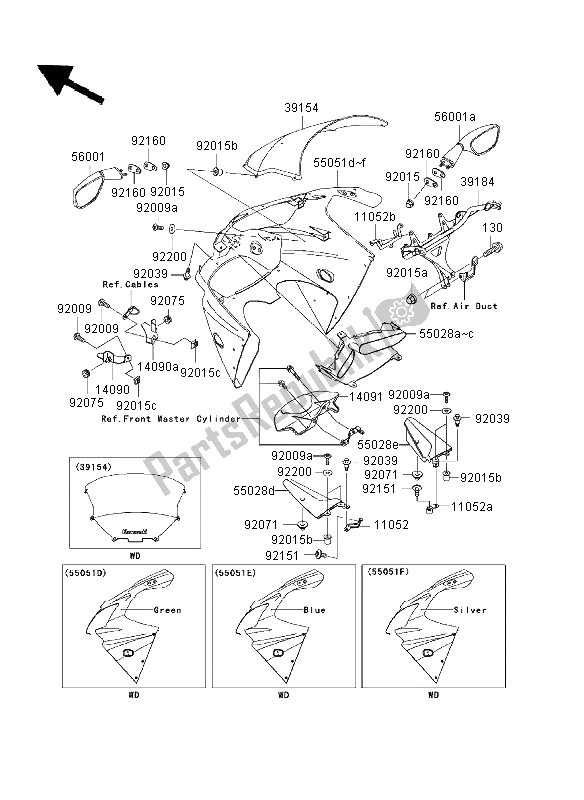 Wszystkie części do Os? Ona Kawasaki Ninja ZX 9R 900 2003