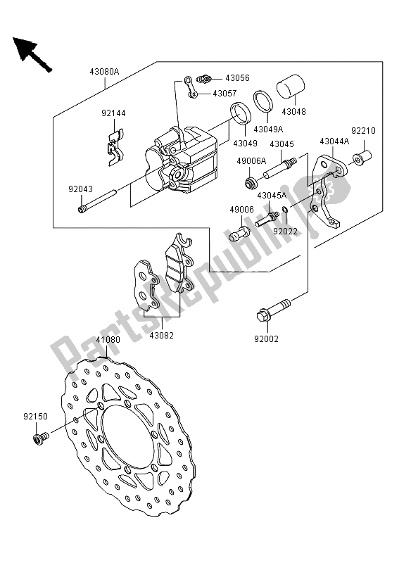 Toutes les pièces pour le Frein Avant du Kawasaki D Tracker 125 2013