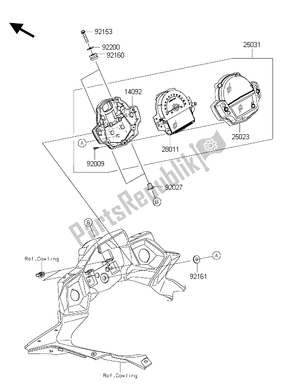 Toutes les pièces pour le Mètre (s) du Kawasaki Versys 650 ABS 2015